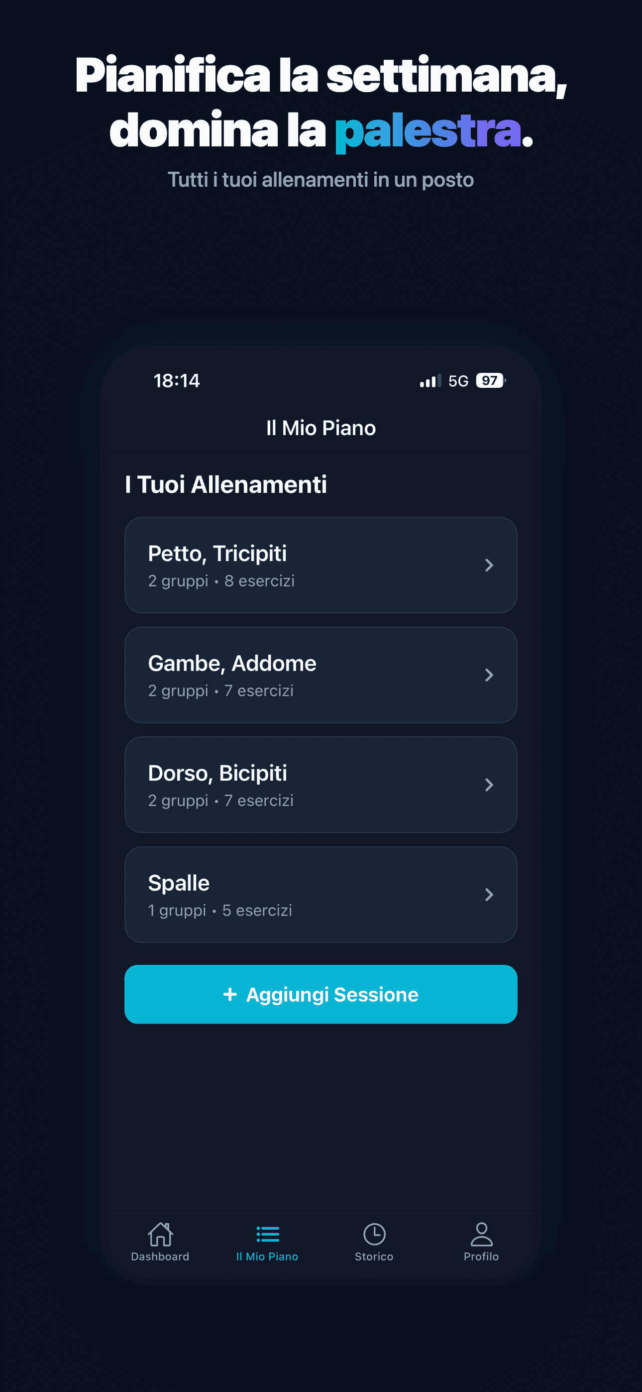 Shaper AI — piano settimanale con rotazione automatica