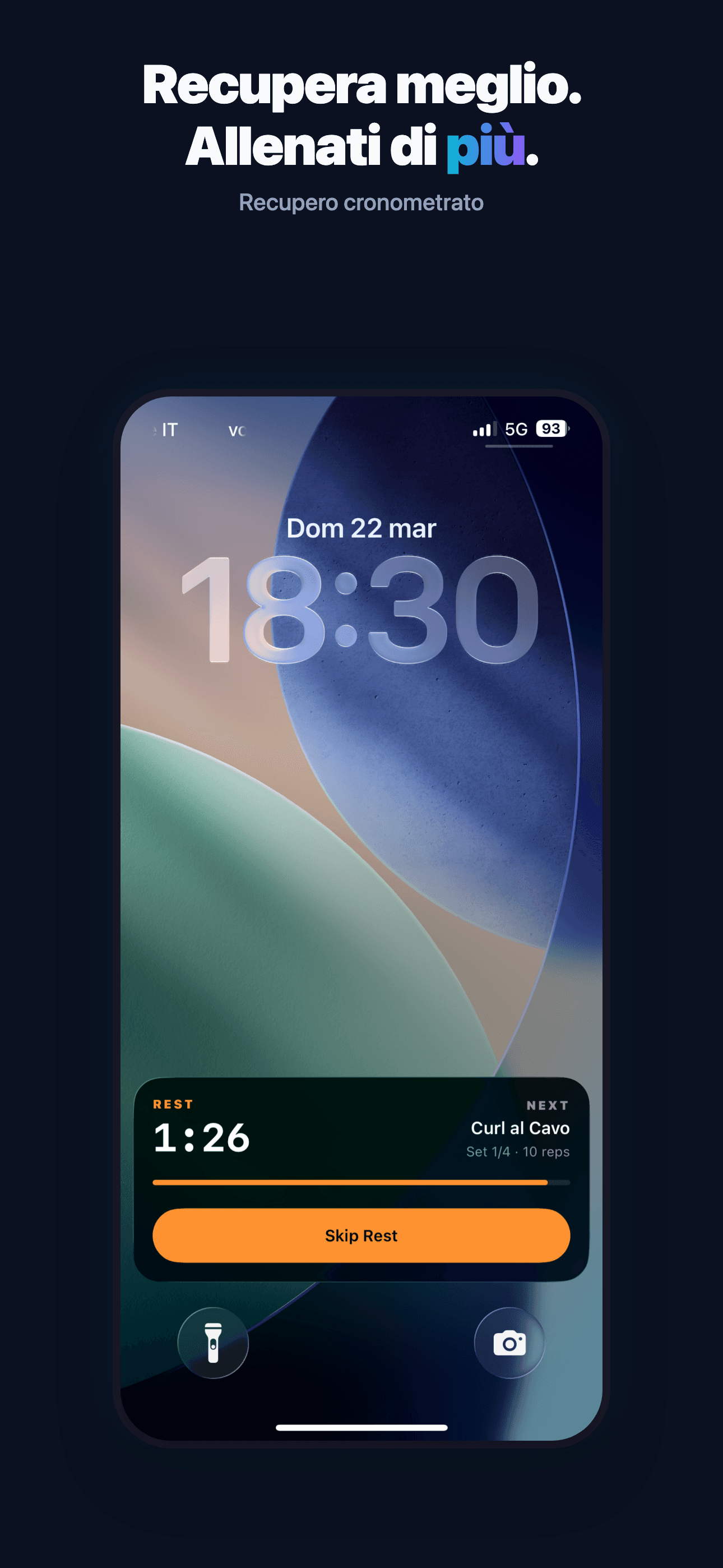 Shaper AI — widget timer di recupero sul Lock Screen iPhone
